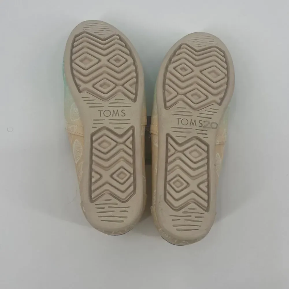 TOMS Shells Ombre Womens Shoes Sz 5 Beach Coastal Pastel Slip On New Nautical